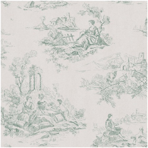 Toile jouy wallpaper green - toile,