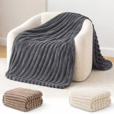 Ribbed Throw Faux Fur Warm