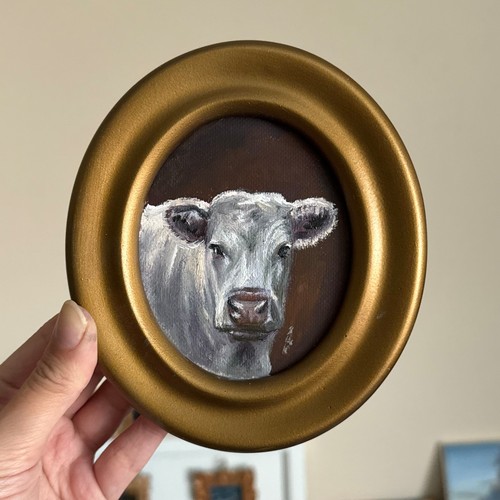 Cow painting original oil - cow,