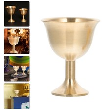 Elegant Retro Brass Chalice Cup Temple Wine Goblet Cup for Home