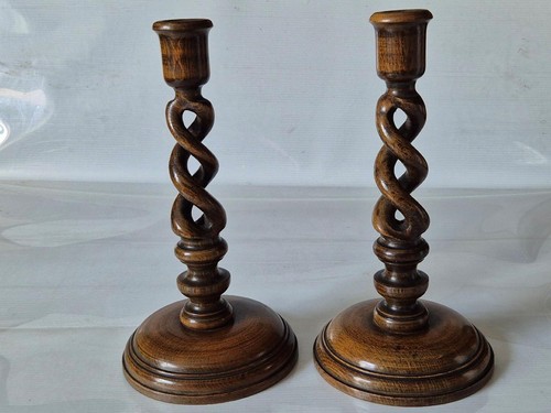 Pair vintage barley twist - pair,