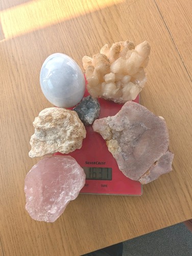 Job lot large crystals - lot, pink