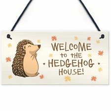 Welcome Hedgehog Sign Hanging