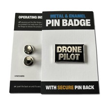 Silver Metal & Black Enamel