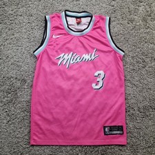 Miami Heat Jersey Mens Medium Pink Swingman Wade 3 Nike