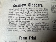 Watsonian swallow sidecars - watsonian/swallow,