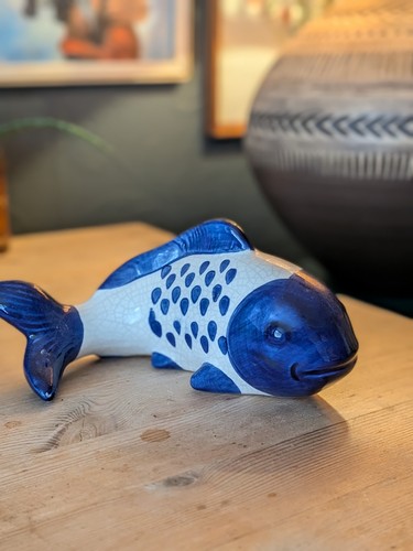 Vintage cobalt blue white - cobalt,