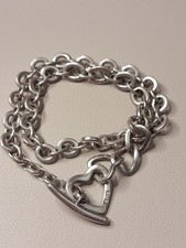 Hot Diamond's sterling silver double chain  bracelet with 3 diamonds 