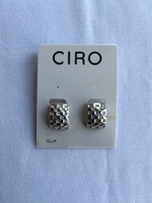 Vintage Ciro Silver Tone Sparkling Clip On  Earrings