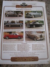 PJ FISCHER CLASSIC AUTOMOBILES ROLLS-ROYCE BENTLEY CAR STOCK ADVERT A4 FILE 27