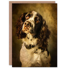 English Springer Spaniel Dog Lover Painting Greeting Card Birthday Him Her