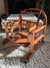 Antique Convertible Wooden High Chair Rocking Chair “Little Boy Blue” Decoration