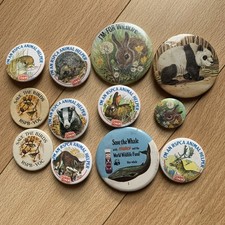 12 Wildlife Badges Pins RSPSA