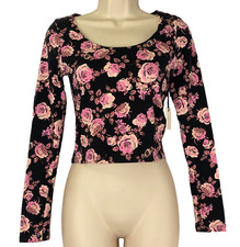NWT pink rose floral crop top