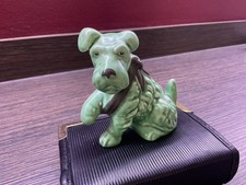 Sylvac Terrier Dog Figure Paw in Sling No.1433 Green