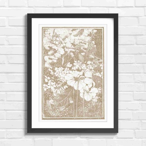 Yellow floral garden botanical - yellow,