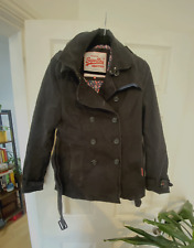 Superdry Women's Black Pea Coat Belt Waist, Size UK S