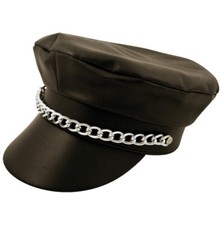 Mens Formal Black Chauffeur Hat Adults Novelty Chauffer Drivers Party Accessory