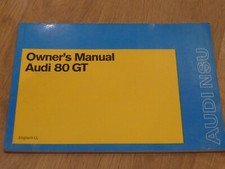 AUDI 80GT OWNERS MANUAL - RARE