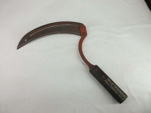 Vintage primitive hand sickle - hand,