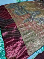 Red & Gold Silk Blend Saree