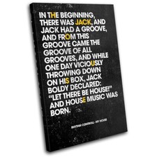 Jack House Music Lyrics DJ Club SINGLE CANVAS WALL ART Picture Print