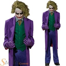 Official Mens Joker Deluxe Grand Heritage Batman  Halloween Fancy Dress Costume