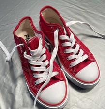 Red Fila Canvas Trainers Size 37 Uk 4 No Box