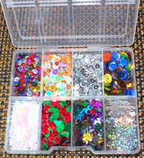 Craft Box - Christmas Sequins Mixed Set, Stars Etc - Toppers for DIY Cardmaking