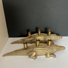 Pair Gold Tone Alligator