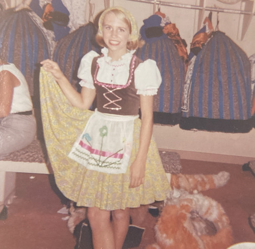 1970s girl wearing dirndl - girl,