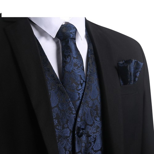 Men paisley waistcoat tie - waistcoat, +