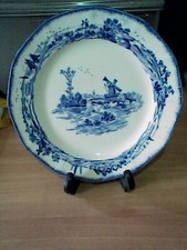Vintage Royal Doulton Norfolk Plate 1934 25cm Blue & White Windmill