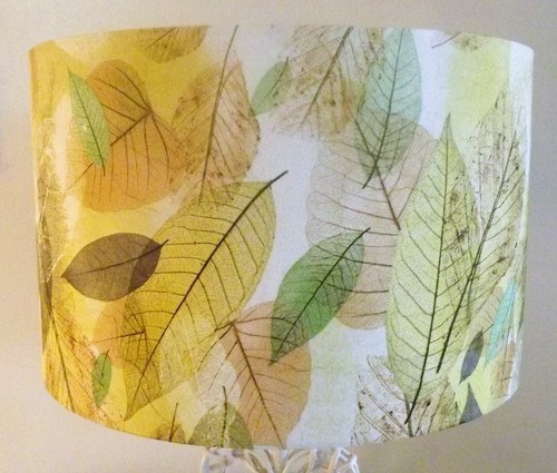 Pressed leaves lamp shade - leaves,