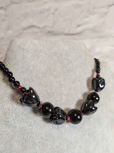 Black red choker - choker, necklace