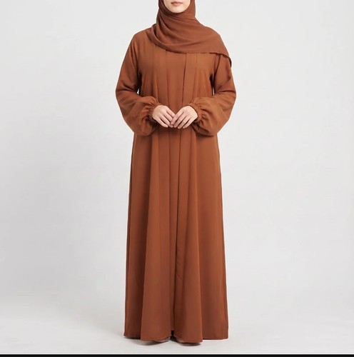 Plain brown muslim abaya - plain,