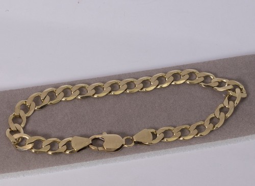 Solid yellow gold flat curb - 9k,