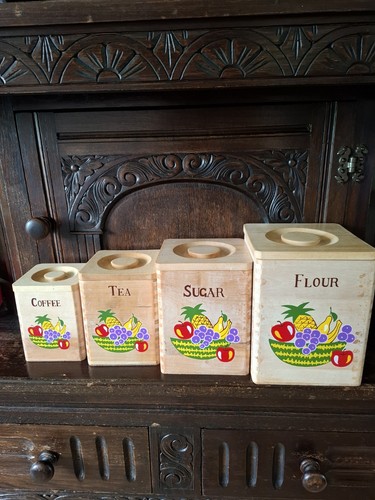 Vintage stackable wooden food - vintage,