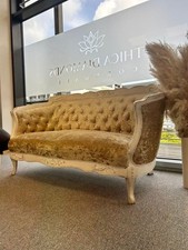 3 Piece Antique Louis French 18th Century Upholstered Sofa Chair Set - Mahogany