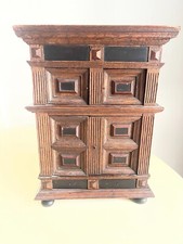 EXCEPTIONAL ANTIQUE HOLLAND DUTCH SALESMAN SAMPLE OAK CABINET  ARMOIRE MUST LOOK