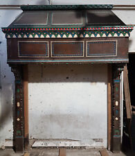 Reclaimed Hand Carved Large Antique Oak Fireplace Fire Surround Overmanatle