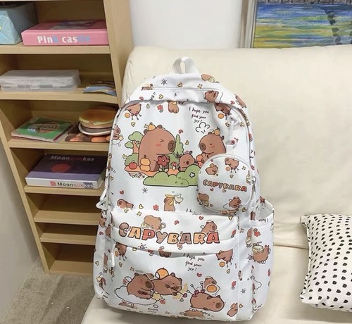 Cute capybara backpack set - capybara,