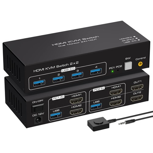 Vpfet hdmi dual monitor kvm - dual,
