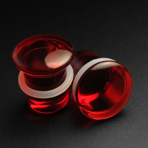 Red glass single flare - glass,