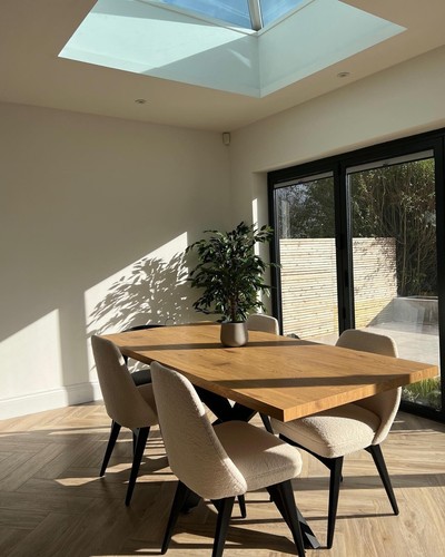 Natural wood dining table - wood,