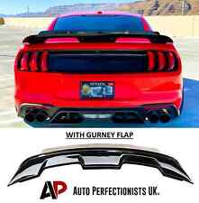 Ford Mustang Shelby GT500 Style Gloss Black Rear Spoiler Wing WITH GURNEY FLAP