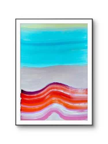 Original ocean 8x10 - ocean, acrylic