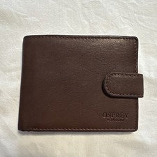 Osprey London Brown Genuine Leather Wallet Bifold Card Holder ID bag