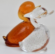 Pair of Whitefriars Ducks in gold and flint