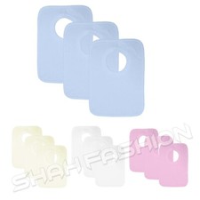 Baby Boys Girls Soft Stretch Cotton Pop Over Head Bib 1 or 3 Bundle Pop On Bibs